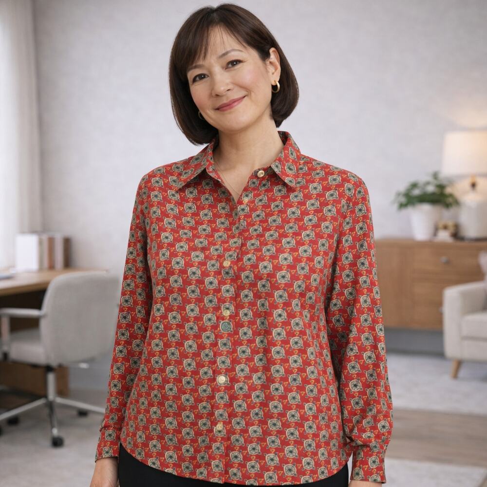 C22 Notations Button Down Blouse Size 8